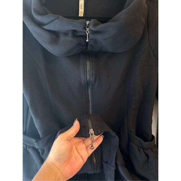 Comfy USA Cowl Neck Full Zip Jacket size S double-sides zip 3/4 sleeves made in - Picture 5 of 9